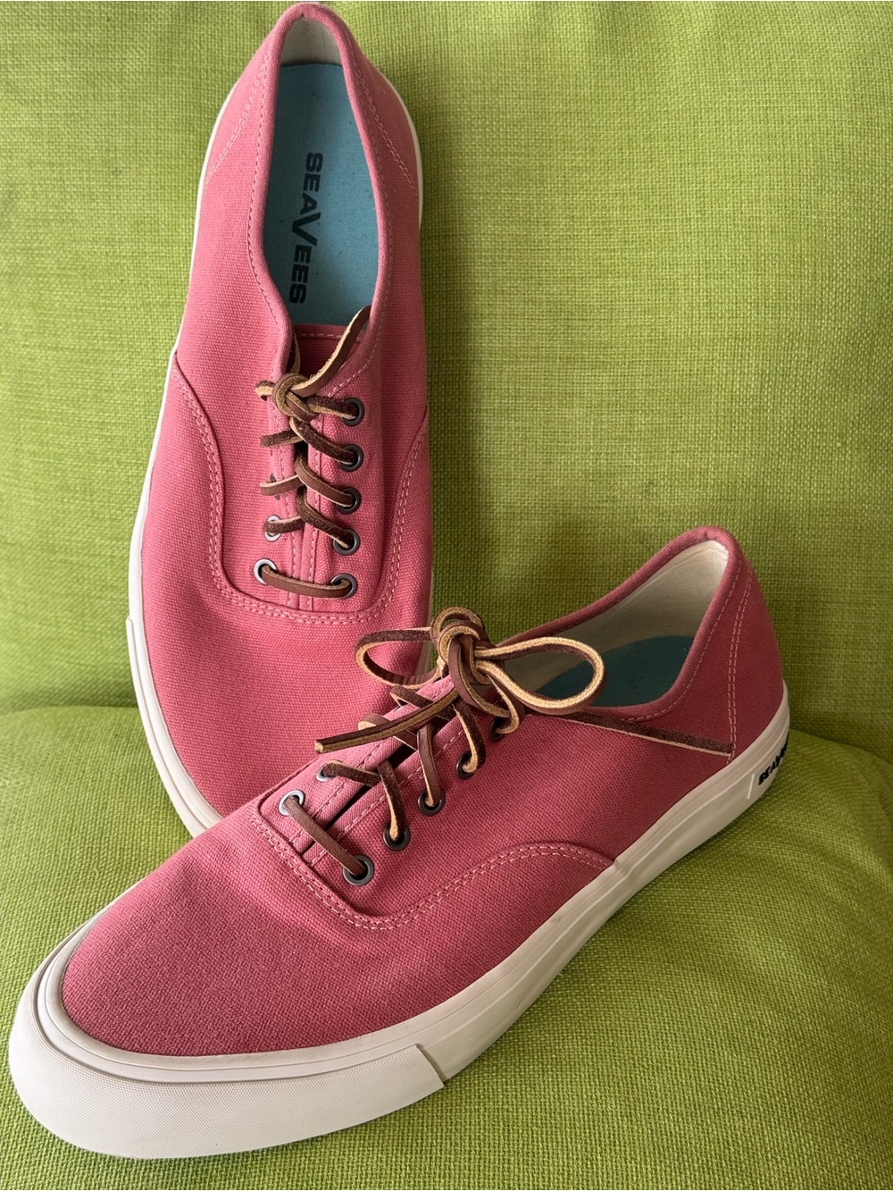 SeaVees Coral Pink Canvas Low-Top Sneakers